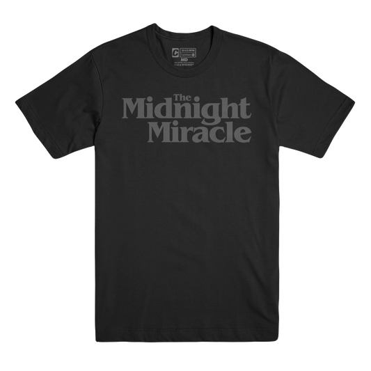 The Midnight Miracle Logo T-shirt (Grey on black)